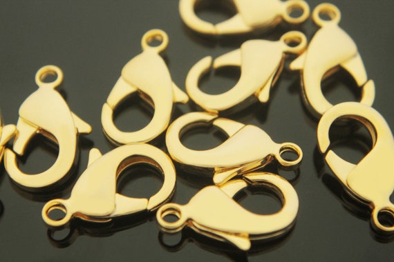of 25 //Quality Plating US Seller 12 MM Gold Plated Brass Lobster Clasp Pkg