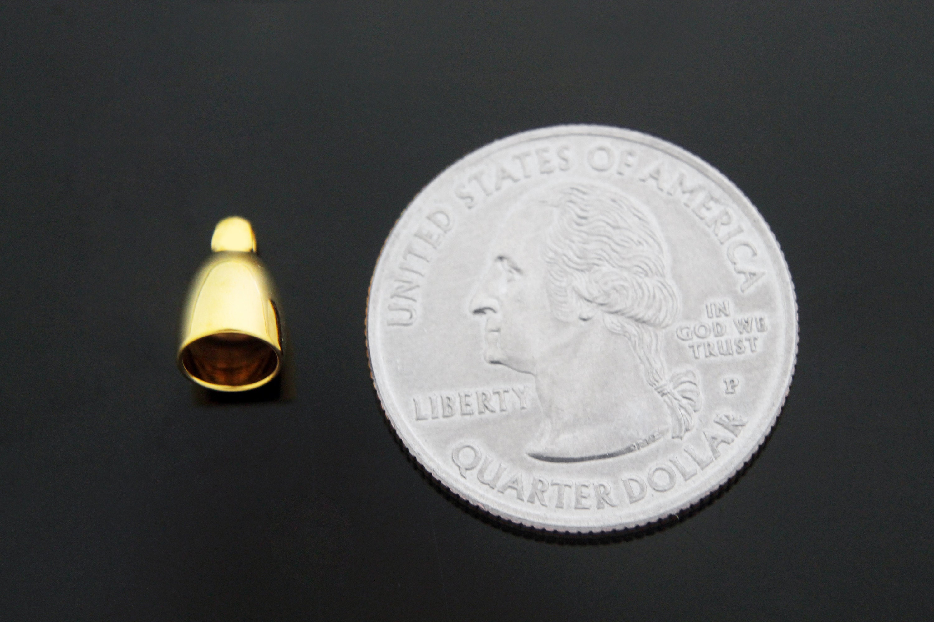 End cap 9.5x6mm Inner 4.7mm 16K gold plated brass Nickel Etsy