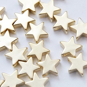 Star charm, S18-G4, 20 pcs, 6x6mm, 3mm thick, Matte gold plated brass, Star pendant, Jewelry making, Jewelry component, GY18-02