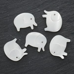 LAST STOCK, Elephant pendant, P2-P1, 2 pcs, 13x12mm, Mother of pearl, Decorative charm, Elephant charm