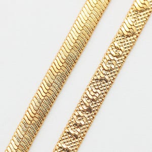 Cadena de serpiente con letra I LOVE YOU, 1 m, latón bañado en oro de 16 quilates, libre de níquel, 0,68 mm de grosor, 3,94 mm de ancho, componente de joyería [CJ55-03]