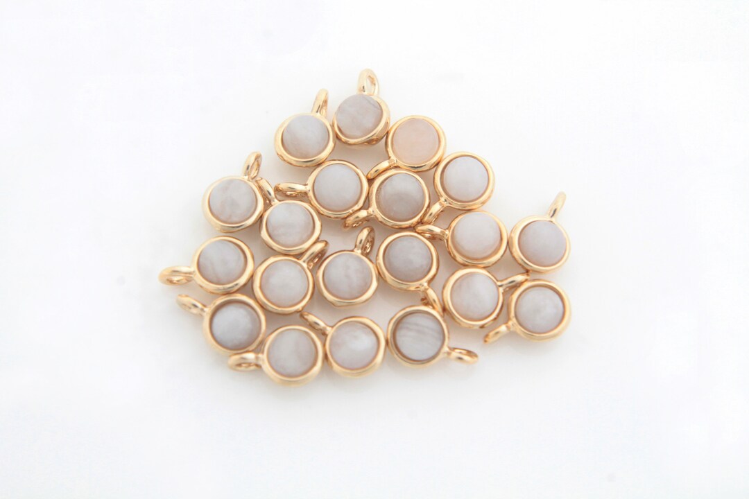 アクセサリー rintarou Round Gemstone Charm, Crazy Agate, N36-R7, 2 Pieces, 4mm, 1