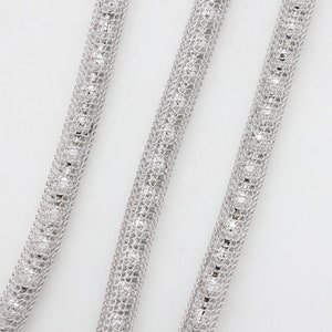 Mesh Ball Chain, CJ32-01R, Nickel free, 1m, 4mm Thick, Original Rhodium Plated Brass, Design Chain, Bracelet Chain, Necklace Chain