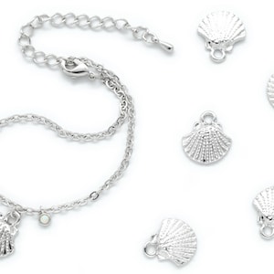 Jakobsmuschel Anhänger, Muschel Anhänger, Zinn Legierung, Nickel frei, Ozean Themen, Muschel Anhänger, 2 Stück [N3-R9]