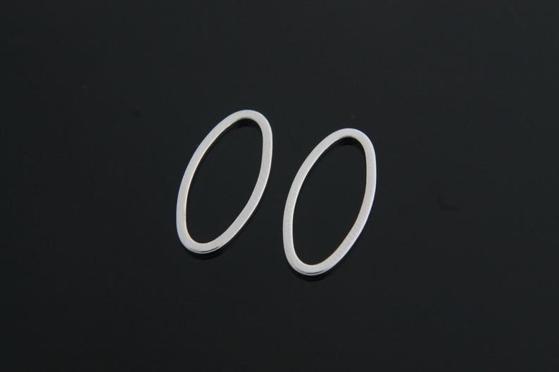 Ring connectors Original rhodium plated brass Nickel free 1x1mm thick 16x8mm Oval ring charm 30 pcs Not easily tarnish G14-R3