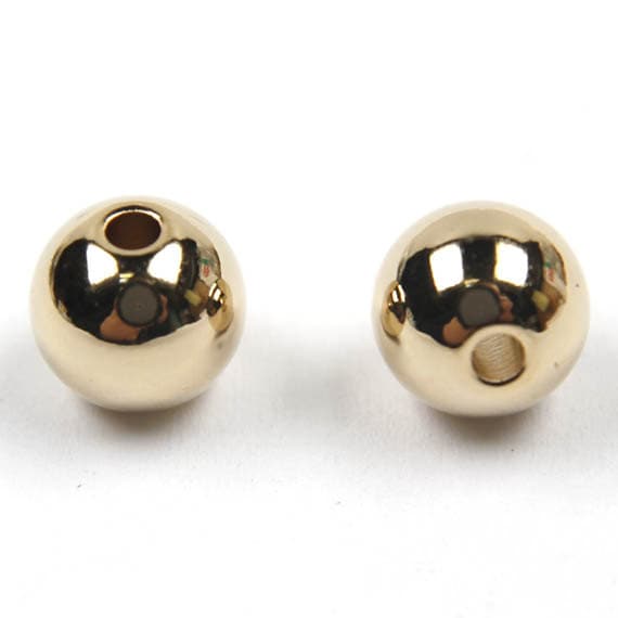 Metal Ball Nickel Free 8mm Hole 1.2mm 16K Shiny Gold Etsy