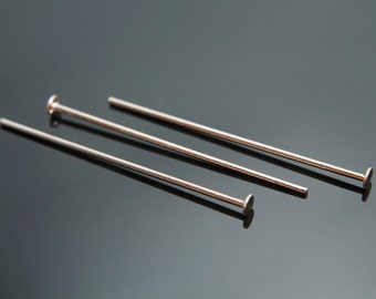 Head pin, 0.7x30mm, Rose gold plated brass, Optional quantity, [J24-P1]