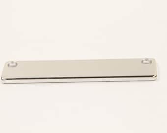 Nickel Free Bar Pendant, A15-R1, 10 pcs, 2 holes, 36x7mm, Rhodium plated brass, Personalized Stamping Blanks Bar