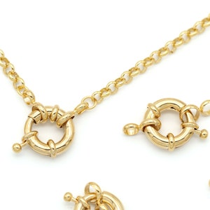 15mm Nautical Clasp, S84-G6, Nickel free, 2 pcs, 4mm thick, 16K gold plated brass, Clasp, Clasp pendant, Clasp charm, Clasp necklace making