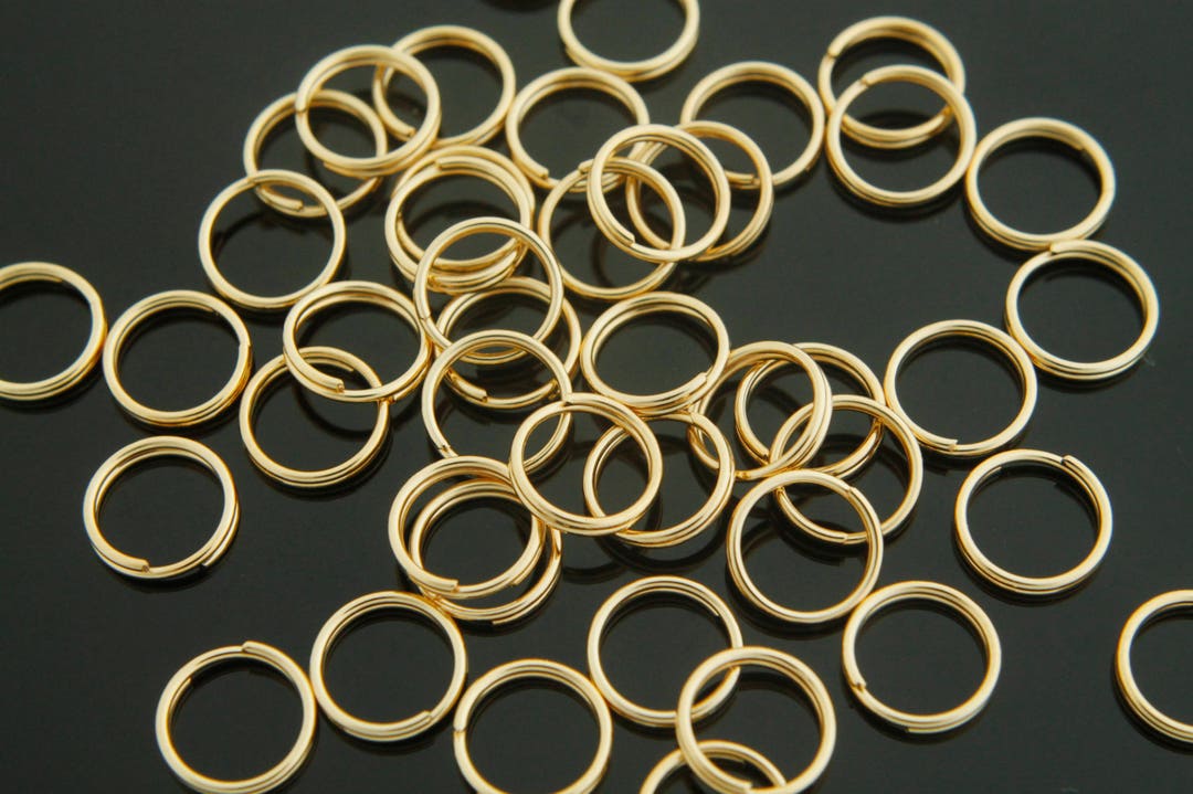 Double Loop Jump Ring, 0.6mm Thick, Inner 6mm, 16K Gold Plated Iron