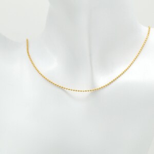1.5 ball DC chain necklace, N0403-G1, 1 piece, 43cm, 16K gold plated brass, Nickel free, Minimalist necklace making, Pre-made chain