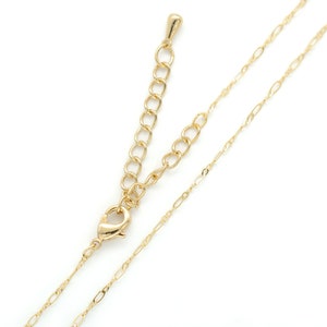 Thin Figaro pre-made chain, N4105-G1, 1 piece, 43cm, 16K gold plated brass, Nickel free, Necklace making supplies, Dainty necklace chain
