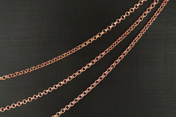 Chain BL-32A CJ24-06P 1m Rose gold plated copper brass | Etsy