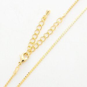 Dainty pre-made chain for necklace, N145SEDC-G1, 1 piece, 43cm, 16k gold plated copper brass, Nickel free, Necklace making supplies