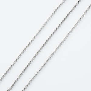 Chain 1.6BL, Rhodium plated copper brass, Not easily tarnish, 1.6mm rolo chain, Necklace making supplies, 10m, [CJ02-04]