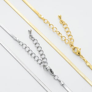 Snake chain necklace, 17&quot; w/ extender, 2.1mm width, Red brass, Nickel free, Necklace making supplies, 1 piece, [NSP135-VC1]
