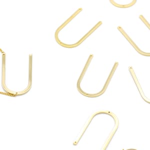 Large Initial Pendant, Alphabet U, Nickel free, AU-G12, 1 piece, 38x23mm, 16K gold plated brass, Personalized Necklace, Alphabet Letter