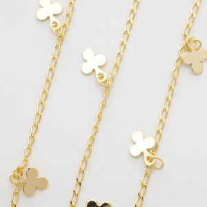 Clover Handmade Chain, CJ31-04, Nickel free, 1m, 16K Gold Plated Brass, Necklace Chain, Unique Chain, Dainty Chain, Jewelry Supplies, BS-584