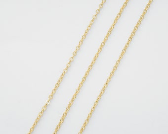 Chain 235SF, Nickel free, CJ01-06, 10m, Chain, 16K gold plated copper brass, Jewelry making, Not easily tarnish, 1.6x1.8mm