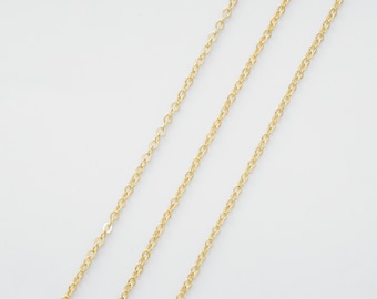 Chain 235SF, Nickel free, CJ01-06, 10m, Chain, 16K gold plated copper brass, Jewelry making, Not easily tarnish, 1.6x1.8mm