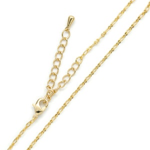 Pre-made chain for necklace, N0802-G1, 1 piece, 43cm, 16K gold plated copper brass, Necklace making supplies, Dainty necklace chain