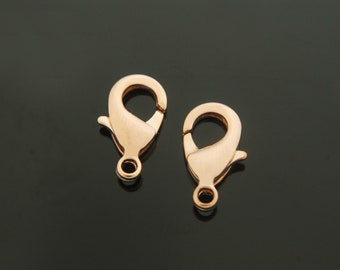 Lobster clasp(903), 15x9mm, Rose gold plated brass, Not easily tarnish, GY01-01, Optional quantity, [J1-P2]