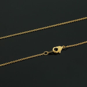 Nickel Free, Dainty Necklace Pre-made Chain for charms, N30-G1, 10 pcs Bulk Packing, 45cm (17.7&quot;), 230S, 16K gold plated copper brass