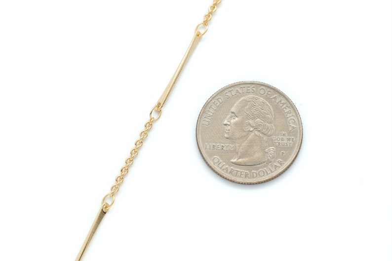 Stick Chain Nickel free 1m Stick 21mm CJ46-08 Stylish adjustment chain 16K gold plated brass 1mm thick