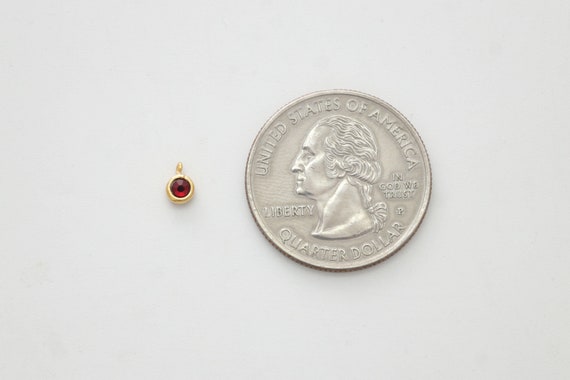 【hana】【片方のみ】agete♡garnet＊・゜charm 2 Pieces, Birth Stone Charm, Nickel Free, K7GA-G, 4x3mm, 16K