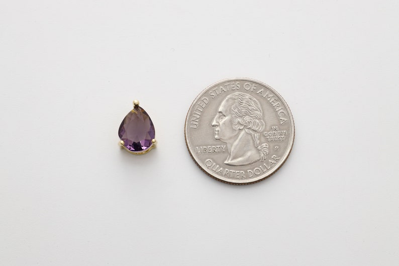 8x10mm FS08-04 Gold plated brass Jewelry component Drop Framed glass charms Cutting glass 2 pcs Purple N9-R9