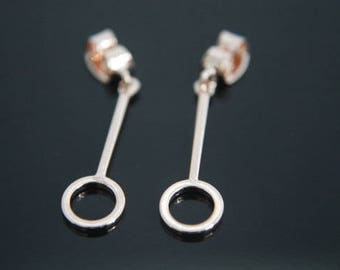 Dangle ring earring back, S86-P9, 2 pcs, 30x7mm, 1mm thick, Rose gold plated brass,  Earring back, Earring making, Ear back, Dangle earring