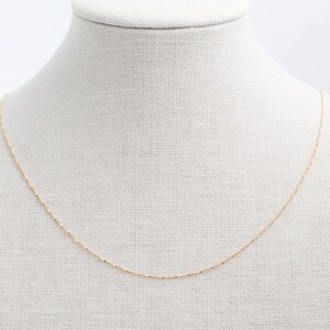 NEW, Dainty wave pre-made chain for charms, N130SETW-G1, Nickel Free, 1 piece, 43cm, 16K Gold Plated Copper Brass, Thin Necklace Making image 3
