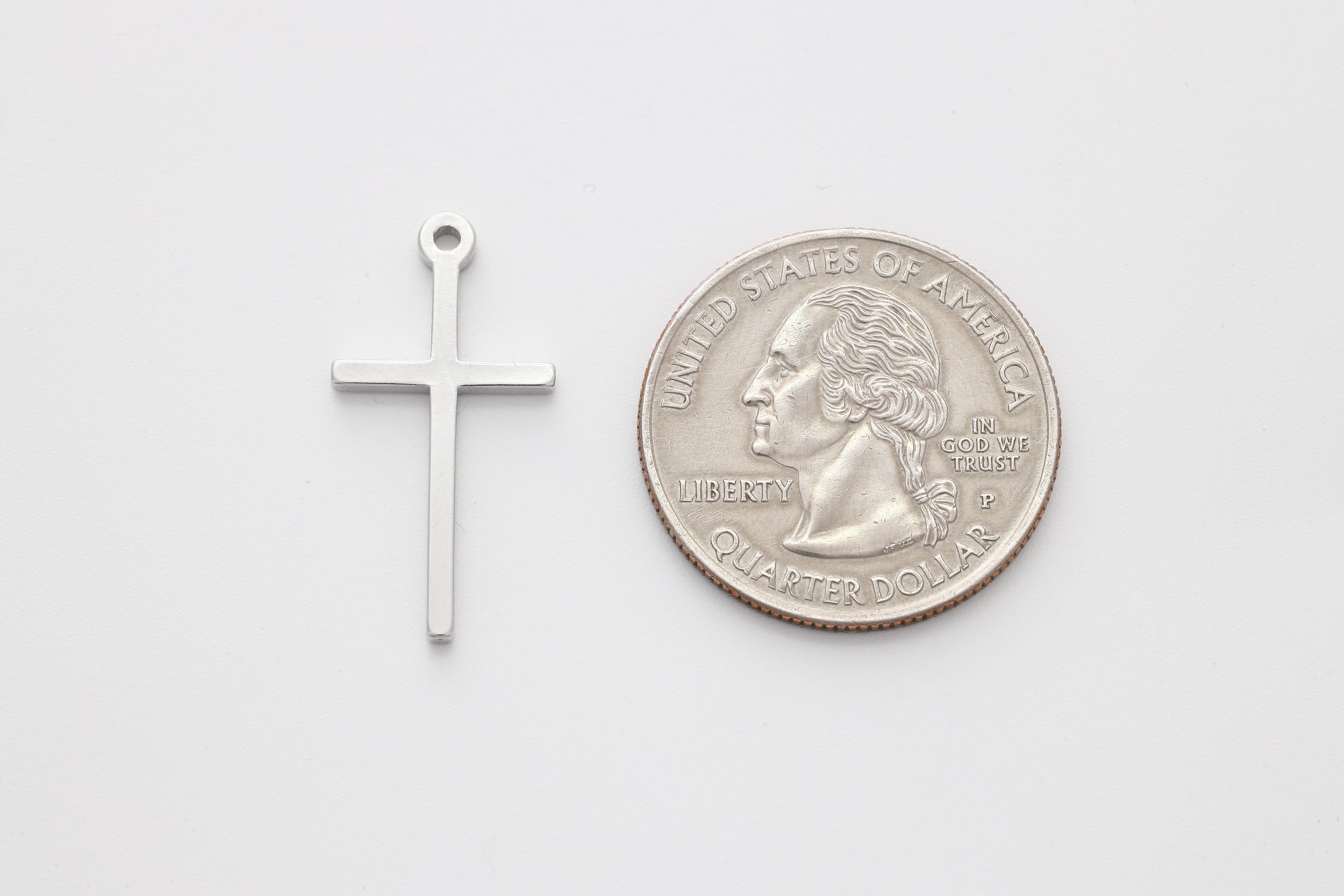 ★COURONNE★ Ilang Cross 34_RXBRX25115BKX Cross Pendant, Nickel Free, Y8-R5, 2 Pcs, 26x13mm, Rhodium