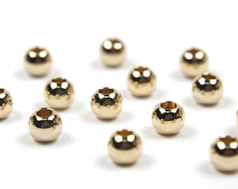 Ball, Nickel free, 4mm, Hole 1.5mm, 16K gold plated brass, Ball bead, Metal bead, Jewelry components, GY07-03, Optional quantity [J37-G2]