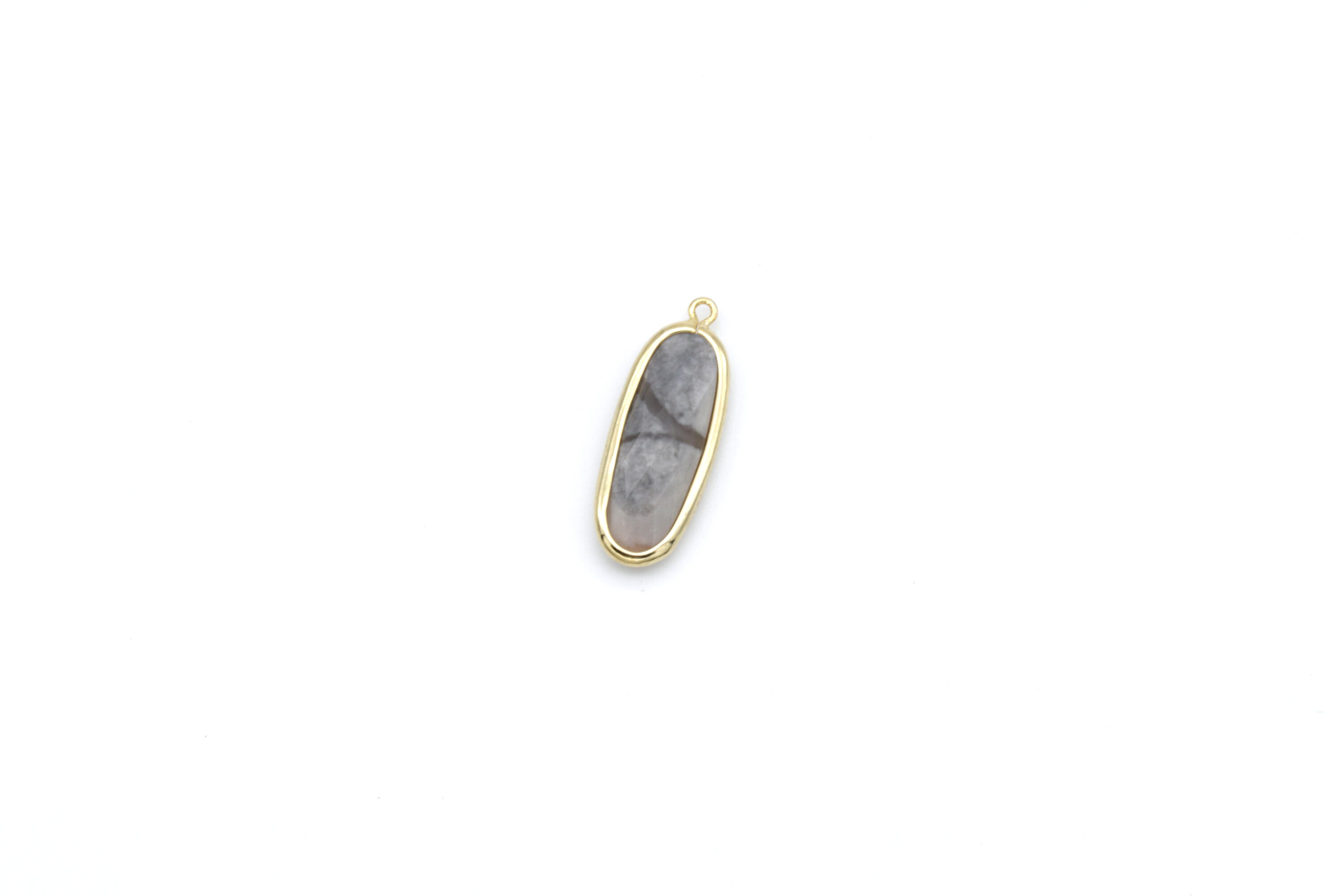 Oval Cut Gemstone Charm, Crazy Agate, N41-G11, 1 Piece