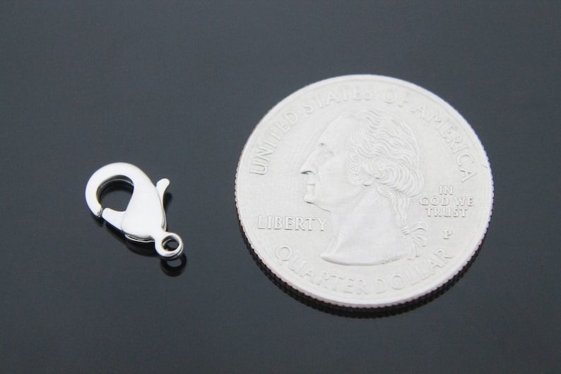 902 Lobster clasp Nickel free Optional quantity, 12x6mm Jewelry making GY04-02 Rhodium plated brass J3-R1