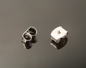 Ohrring zurück, S84-R1, nickelfrei, 100 Stück, rhodiniertes Messing, Butterfly-Verschluss, Ohrstecker, Ohrring zurück, Ohrringstopper
