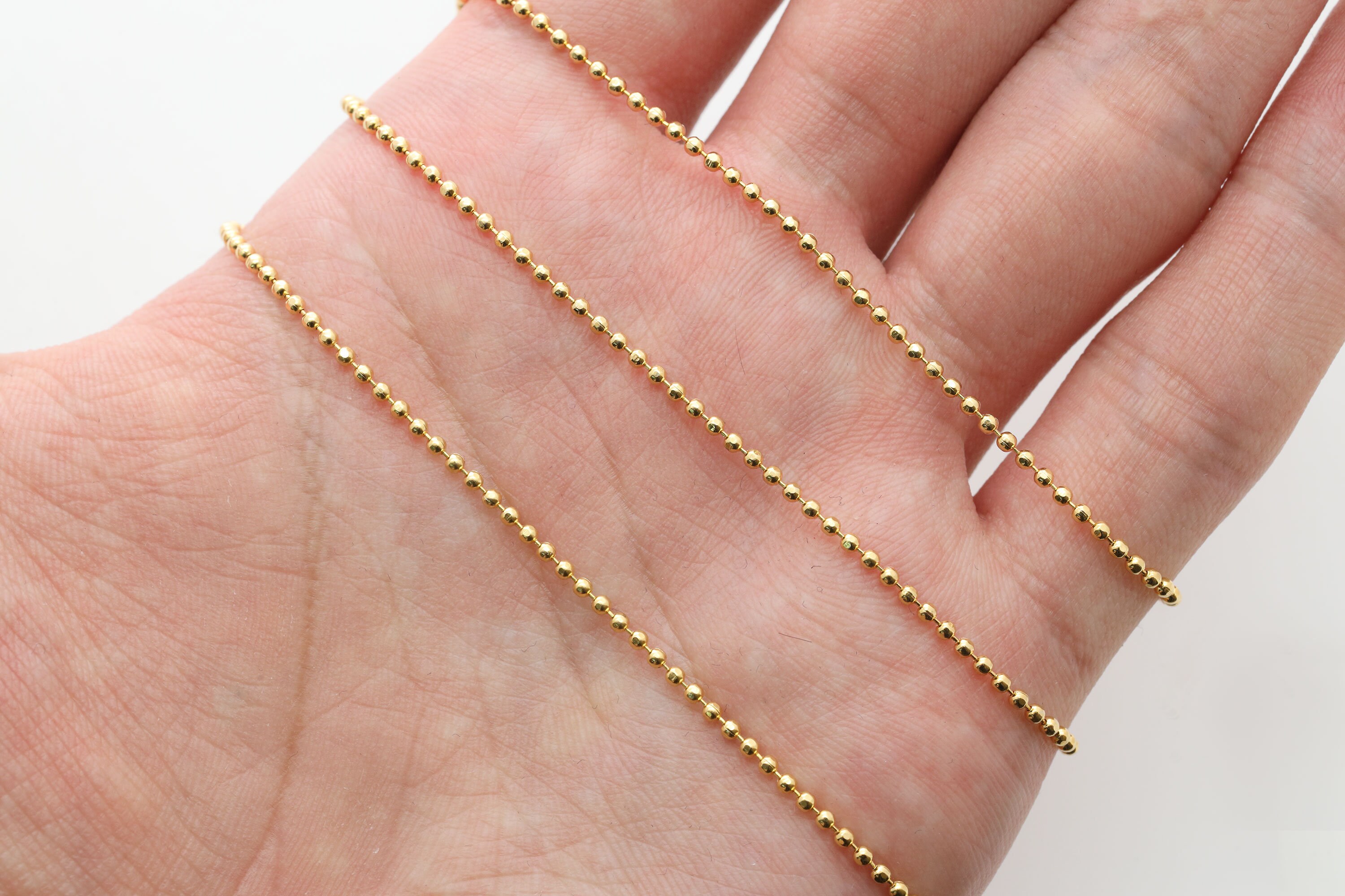 Cadena Bolas Cromada – 1,5 Metros, 3 Mm Diámetro, Eslabón Bola Liso, Uso Múltiple, Sin Marca