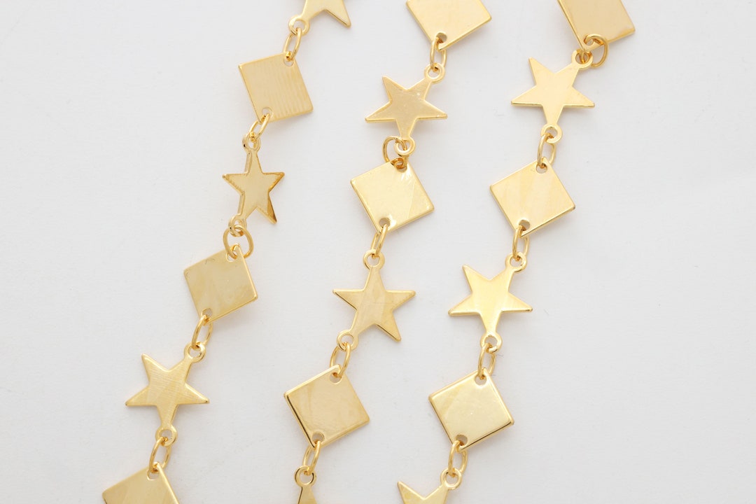 Star & Rhombus Chain, Nickel Free, CJ34-03, 1 Meter