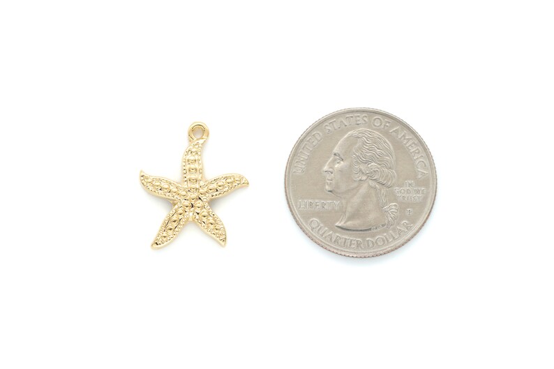 Marine life Ocean life charm Nickel free Star pendant Sea life charm Gold plated zinc alloy 2 pcs O4-G3 Starfish pendant I ONLY