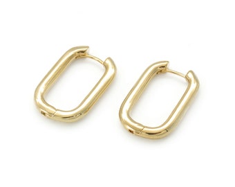 Bold lever back earrings, Q12-R4, 2 pcs, 29x20mm, 16K gold plated brass, Nickel free, Earring component, Earring makings, Huggie hoops