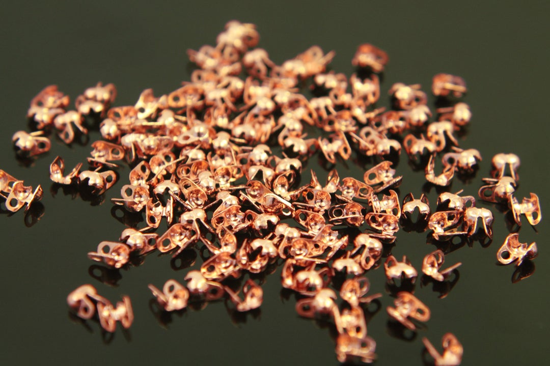 Ball Chain Cap, Cap for 1.5mm Ball Chain, Rose Gold Plated Brass, End ...