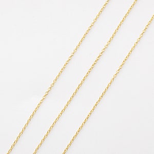 Cadena 220S, libre de níquel, CJ03-01, 10 m, cadena fina para collar y pulsera de oro, latón de cobre bañado en oro de 16 k, cadena para collar