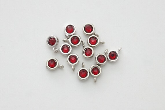 Garnet Birthstone Initial Charm Necklace | The Diamond