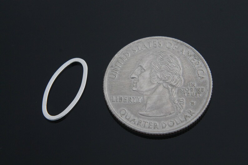 Ring connectors Original rhodium plated brass Nickel free 1x1mm thick 16x8mm Oval ring charm 30 pcs Not easily tarnish G14-R3