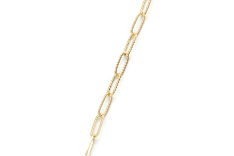 Rectangle Link Chain CJ4505 1m Outer 8.5x3mm 16K Gold Etsy