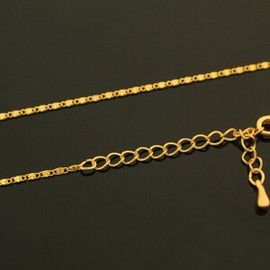 Pre-made chain for charms, N3708-G1, Nickel Free, 1 piece, 43cm (17.5&quot;), 16K Gold Plated Copper Brass, Dainty Necklace Supplies