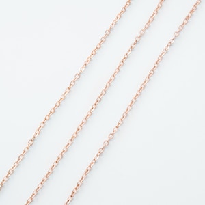 Cadena 235SF, CJ01-13, 10m, Cadena, Latón de cobre chapado en oro rosa, Fabricación de joyas, No se empaña fácilmente, 1.6x1.8mm