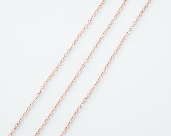 Chaîne 235SF, CJ01-13, 10 m, Chaîne, Laiton cuivré plaqué or rose, Fabrication de bijoux, Ne ternit pas facilement, 1,6 x 1,8 mm