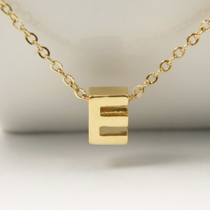 2 pieces, Alphabet E, Nickel free, AE-G6, 8x6x4mm, Hole size 2.8x2mm, Capital letter, 16K gold plated brass, Not easily tarnish